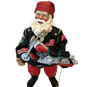 Santa Claus Holding Motorcycle Christmas Holiday Possible Dream-Home decor-flaw